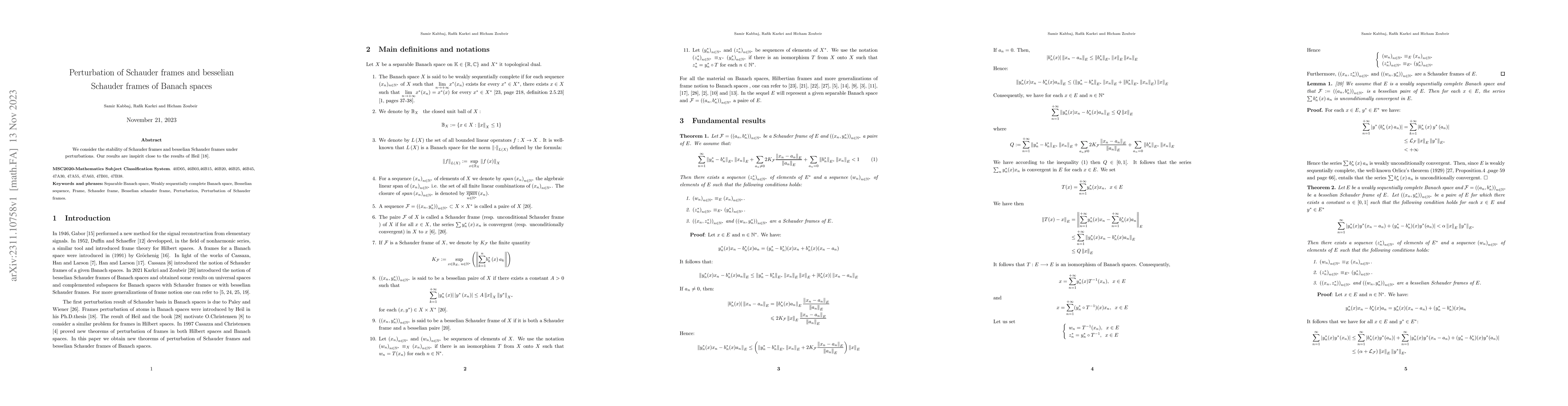 Thumbnail for Perturbation of Schauder frames and besselian Schauder frames in Banach
  spaces