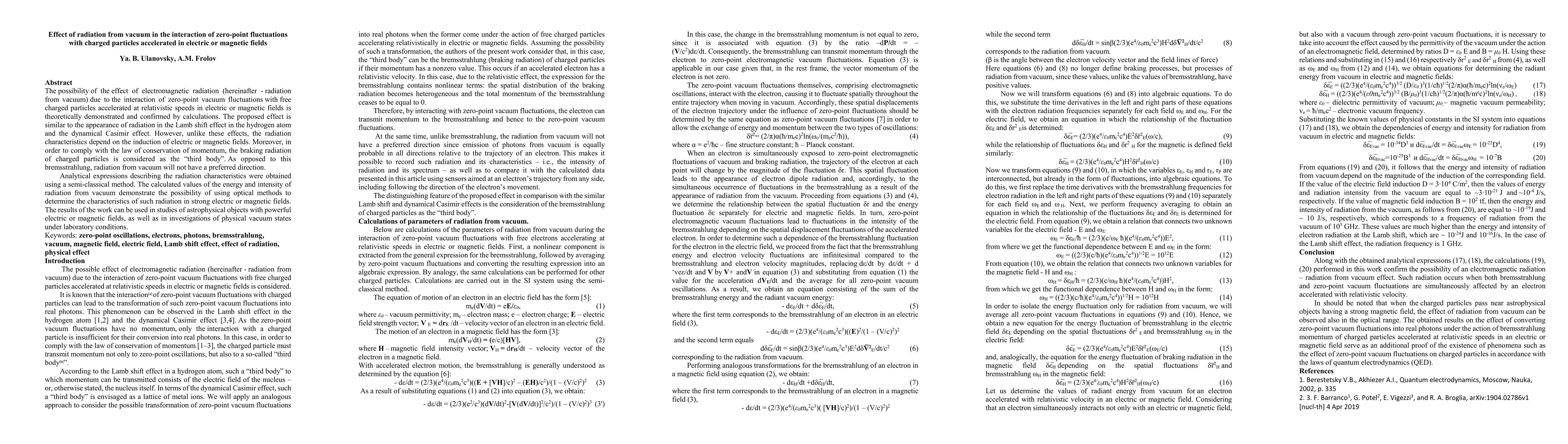 Thumbnail for Effect of radiation from vacuum in the interaction of zero-point
  fluctuations with charged particles accelerated in electric or magnetic
  fields