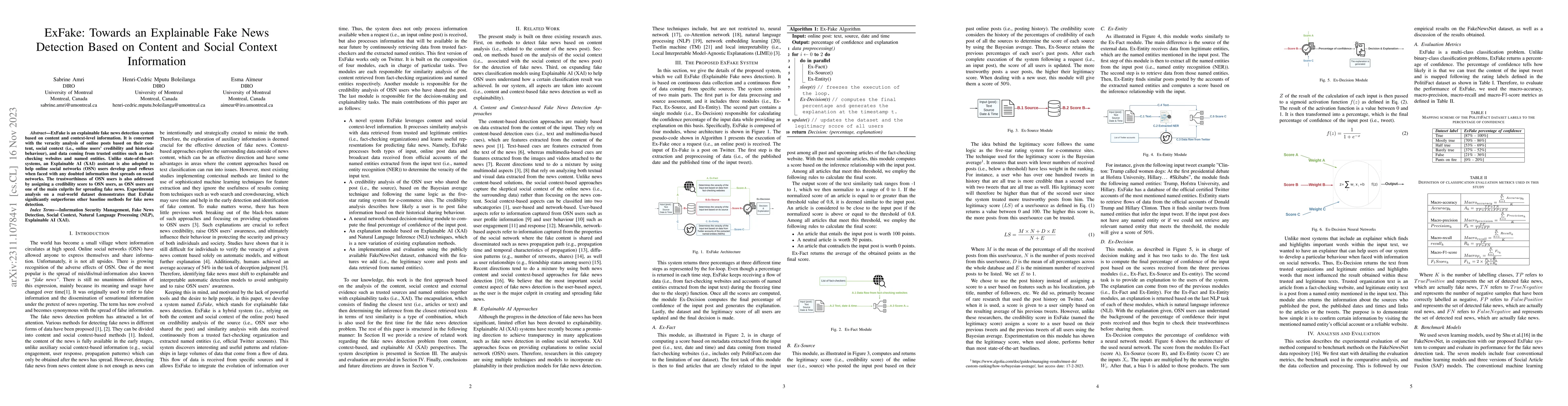 Thumbnail for ExFake: Towards an Explainable Fake News Detection Based on Content and
  Social Context Information