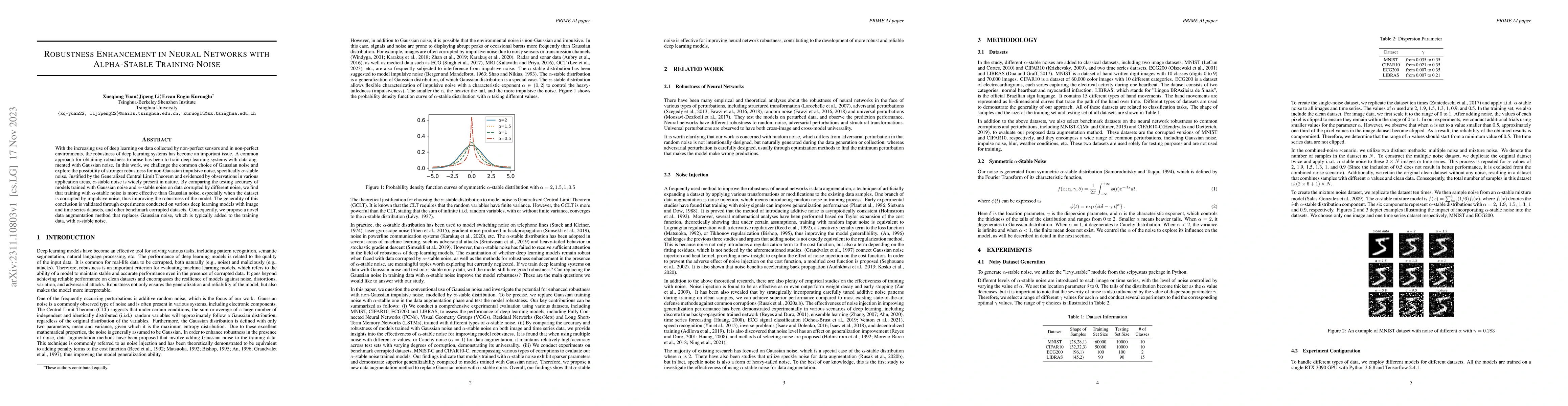 Thumbnail for Robustness Enhancement in Neural Networks with Alpha-Stable Training
  Noise