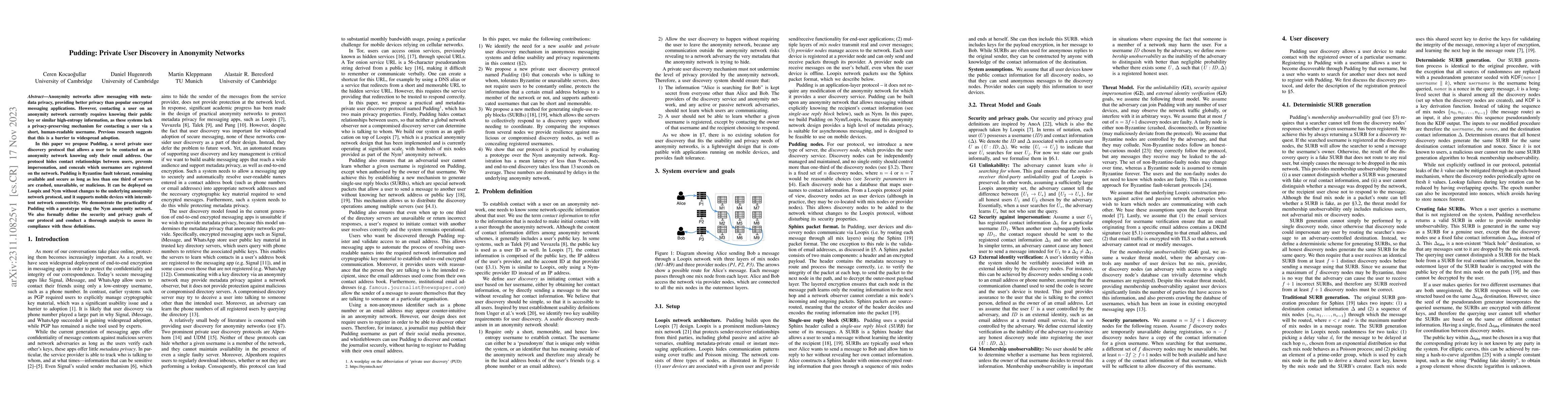 Thumbnail for Pudding: Private User Discovery in Anonymity Networks