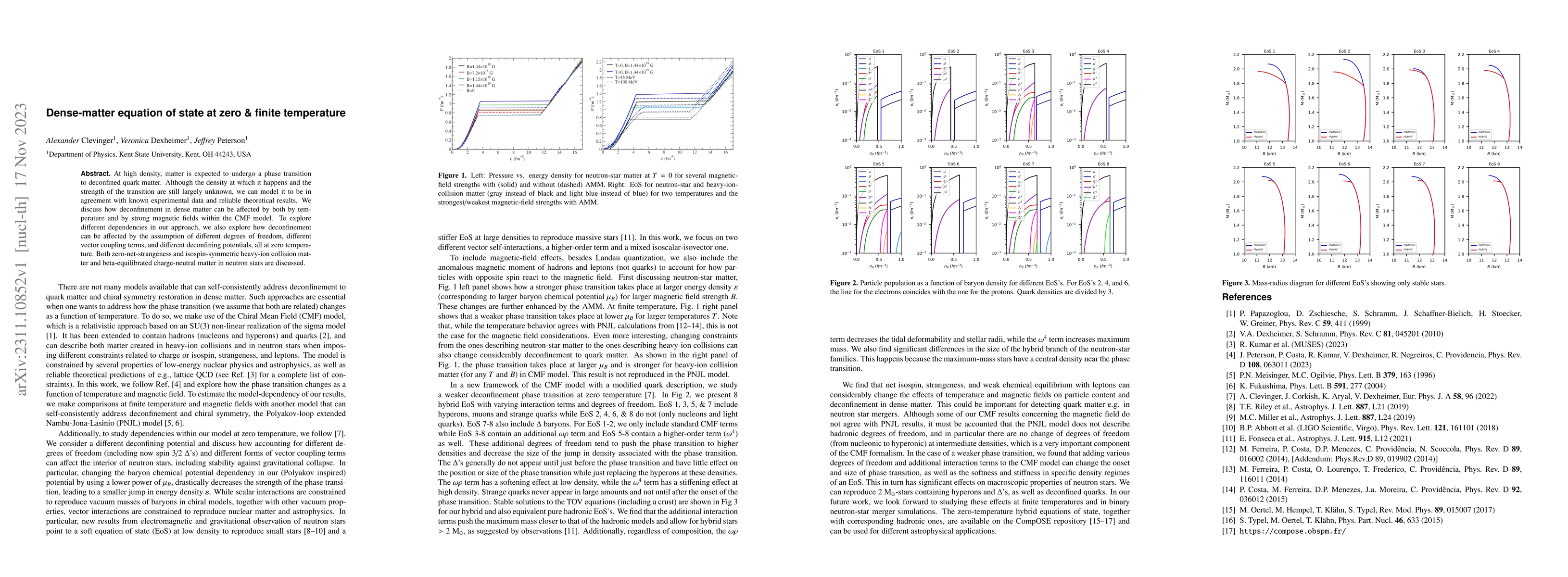 Thumbnail for Dense-matter equation of state at zero & finite temperature