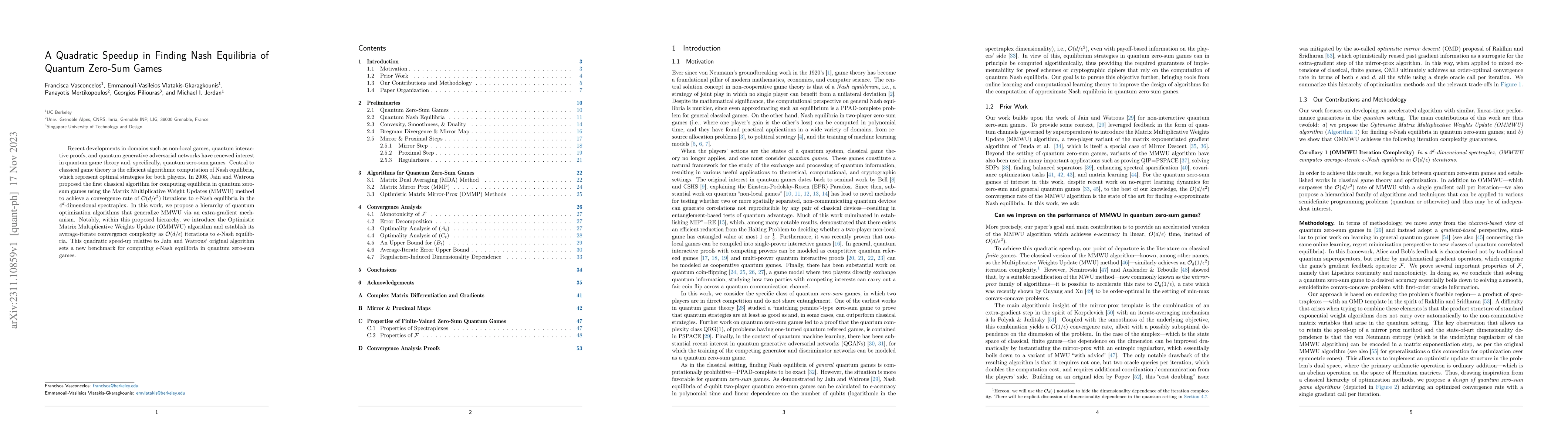 Thumbnail for A Quadratic Speedup in Finding Nash Equilibria of Quantum Zero-Sum Games