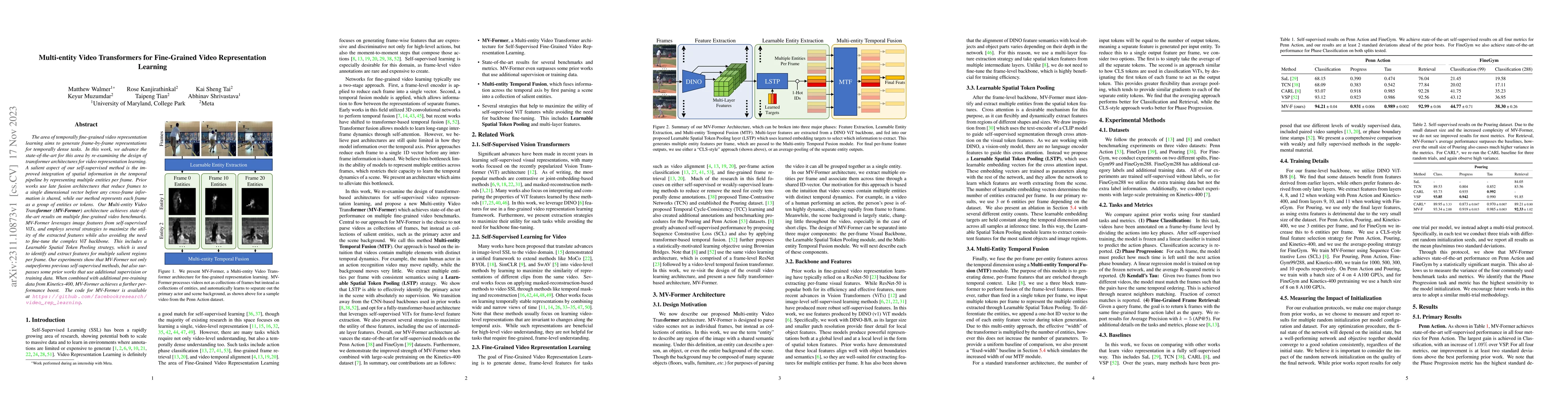 Thumbnail for Multi-entity Video Transformers for Fine-Grained Video Representation
  Learning