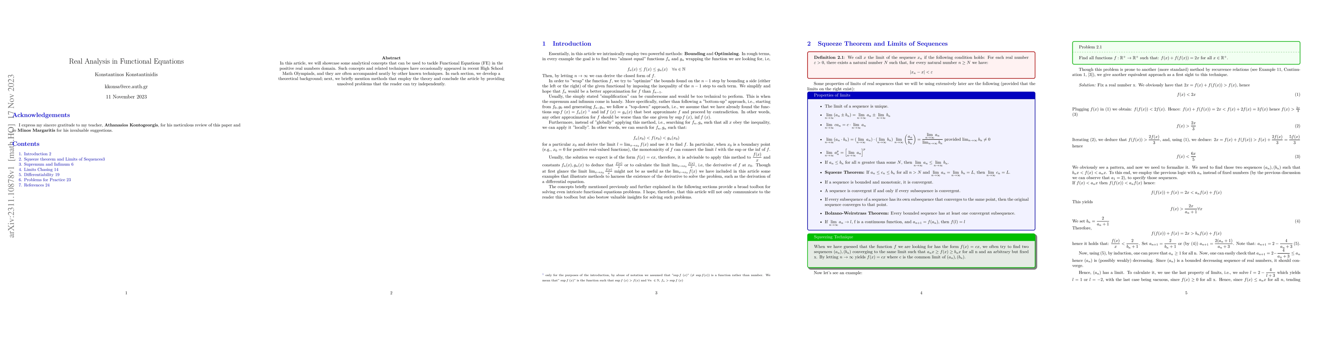 Thumbnail for Real Analysis in Functional Equations