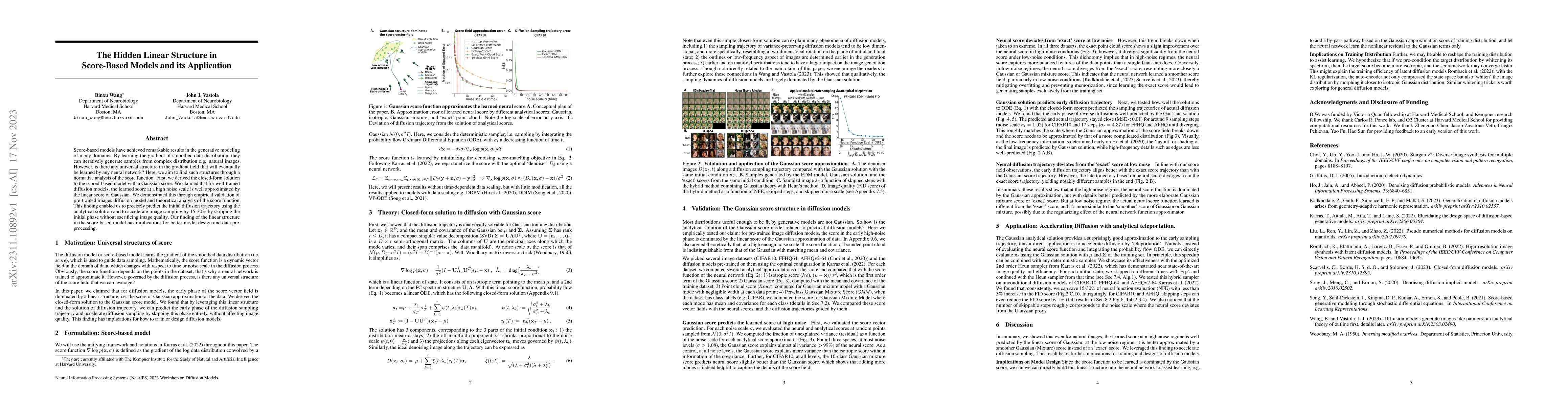Thumbnail for The Hidden Linear Structure in Score-Based Models and its Application