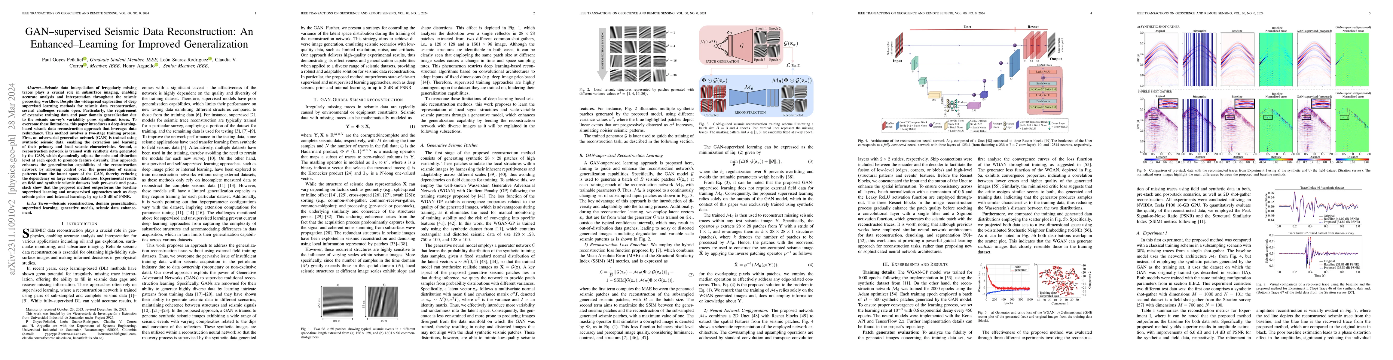 Thumbnail for GAN-supervised Seismic Data Reconstruction: An Enhanced-Learning for
  Improved Generalization