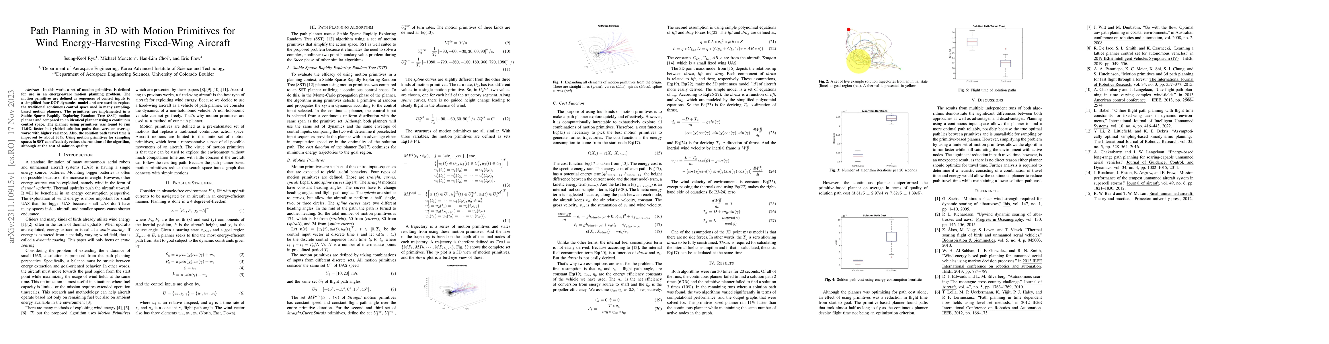 Thumbnail for Path Planning in 3D with Motion Primitives for Wind Energy-Harvesting
  Fixed-Wing Aircraft