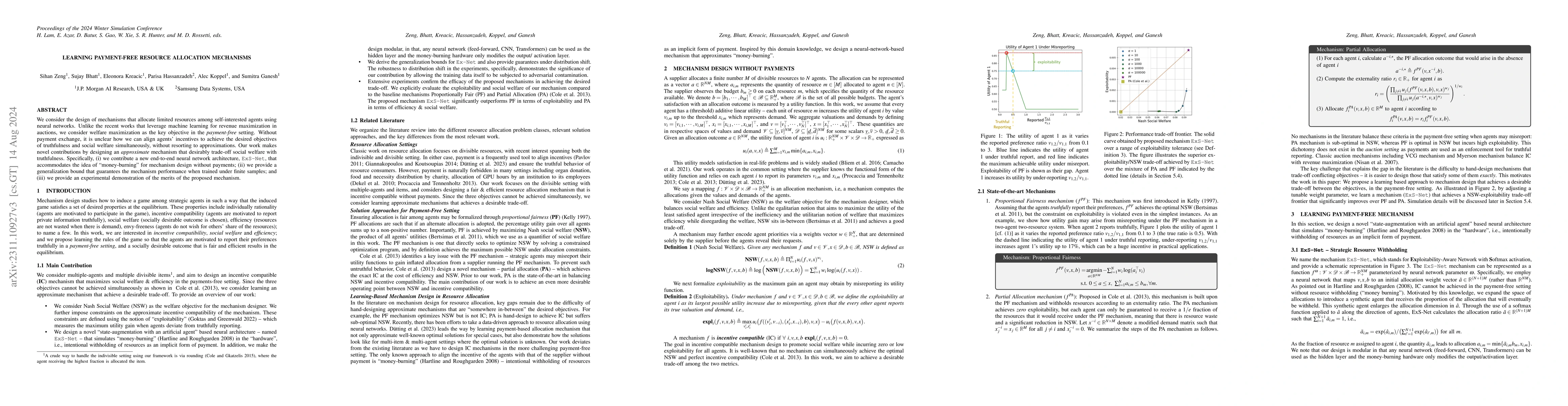 Thumbnail for Learning Payment-Free Resource Allocation Mechanisms