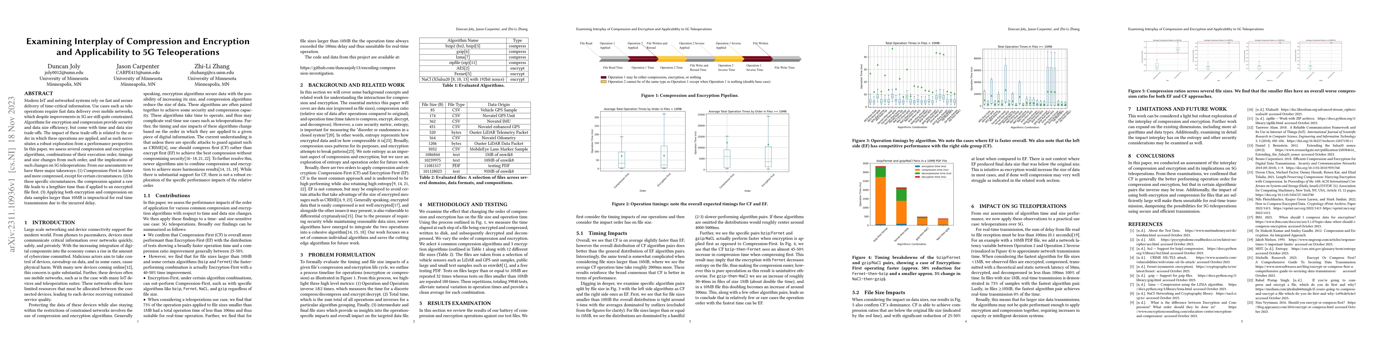 Thumbnail for Examining Interplay of Compression and Encryption and Applicability to
  5G Teleoperations