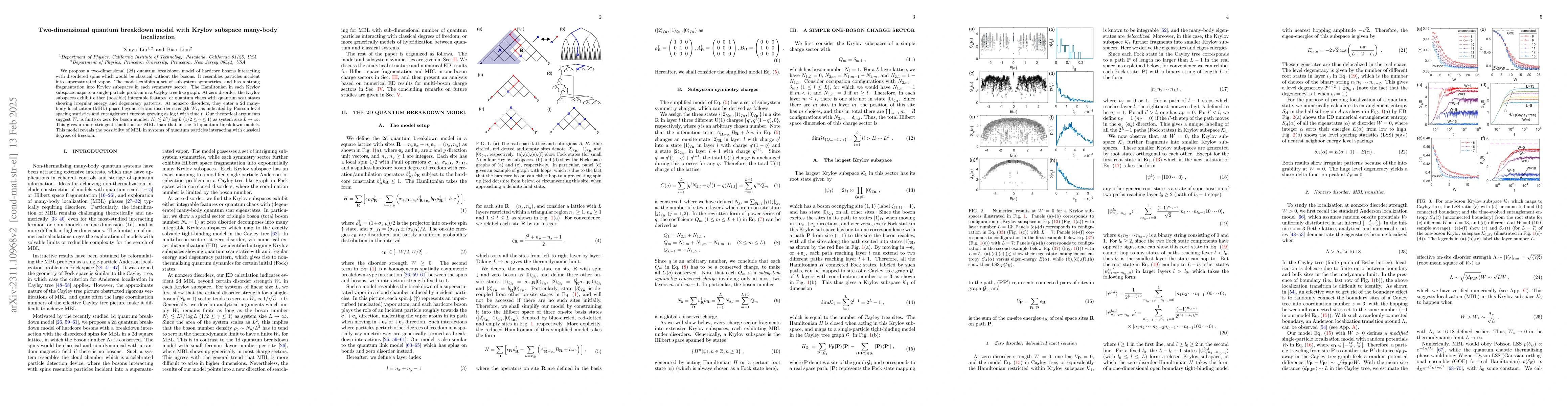 Thumbnail for 2d Quantum Breakdown Model with Krylov Subspace Many-Body Localization
