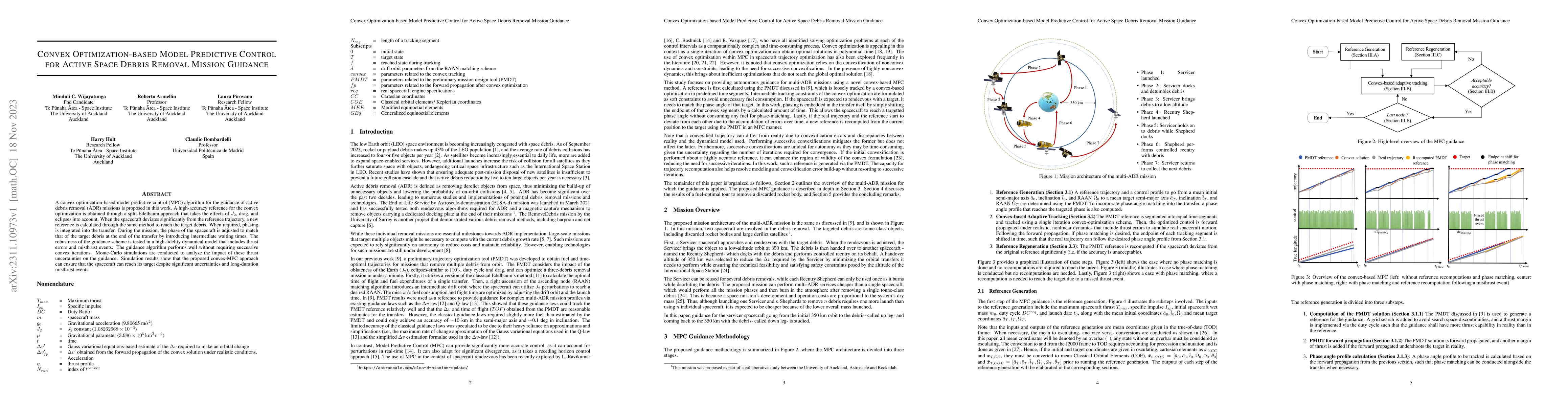 Thumbnail for Convex Optimization-based Model Predictive Control for Active Space
  Debris Removal Mission Guidance