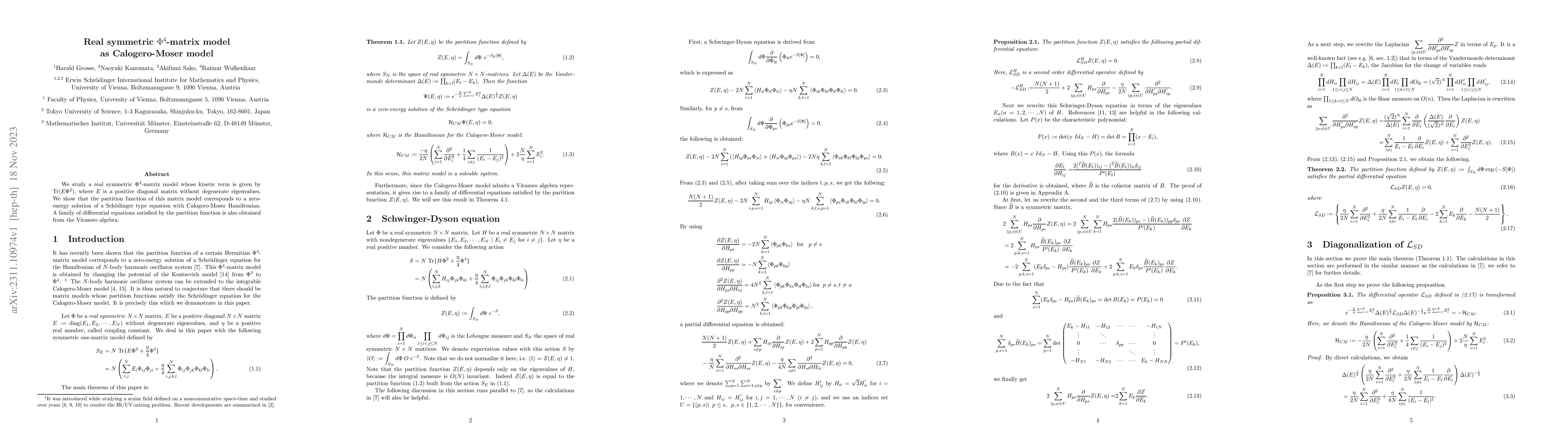 Thumbnail for Real symmetric $\Phi^4$-matrix model as Calogero-Moser model