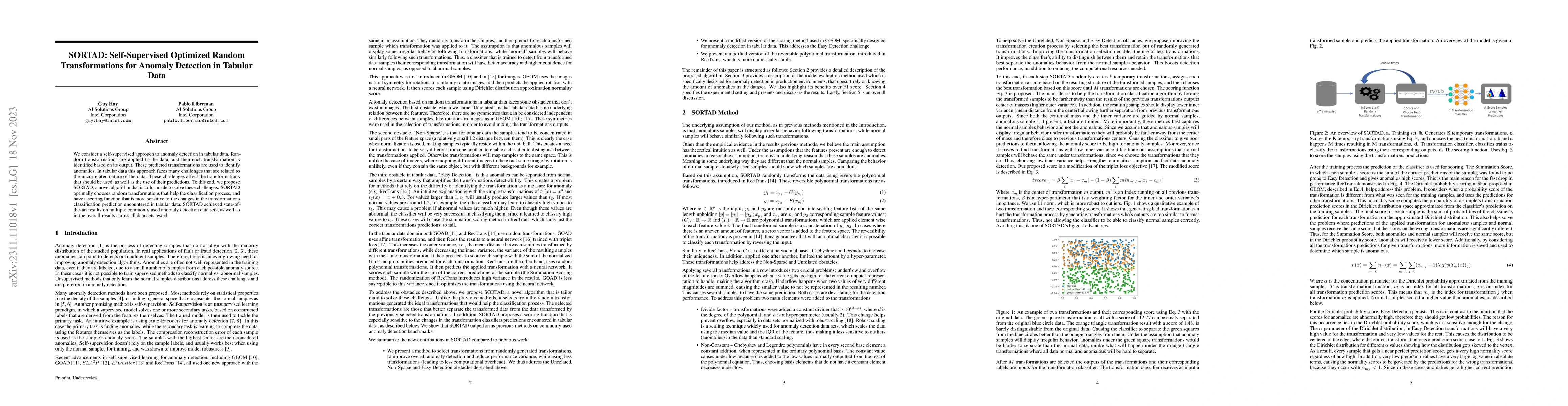 Thumbnail for SORTAD: Self-Supervised Optimized Random Transformations for Anomaly
  Detection in Tabular Data