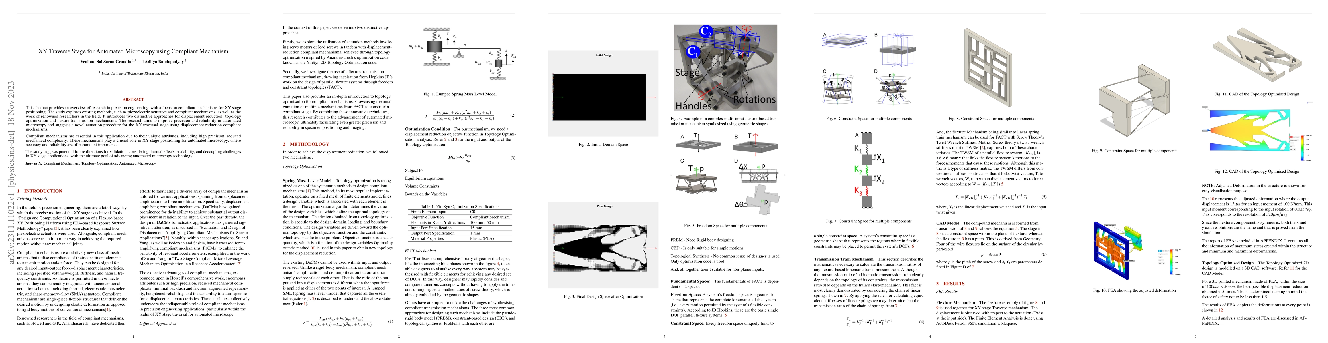 Thumbnail for XY Traverse Stage for Automated Microscopy using Compliant Mechanism