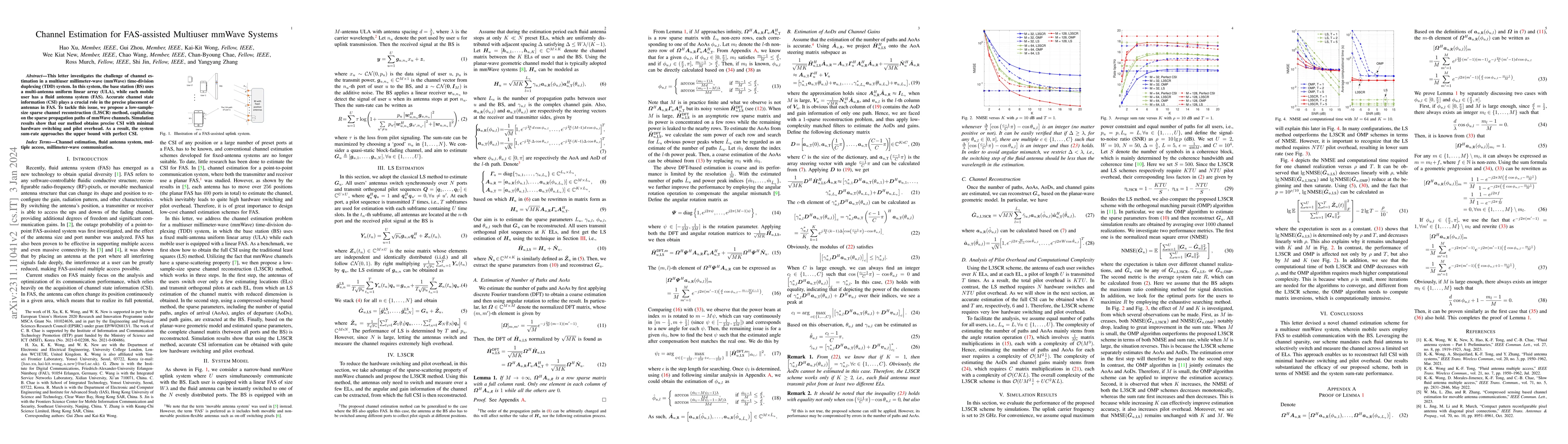 Thumbnail for Channel Estimation for FAS-assisted Multiuser mmWave Systems