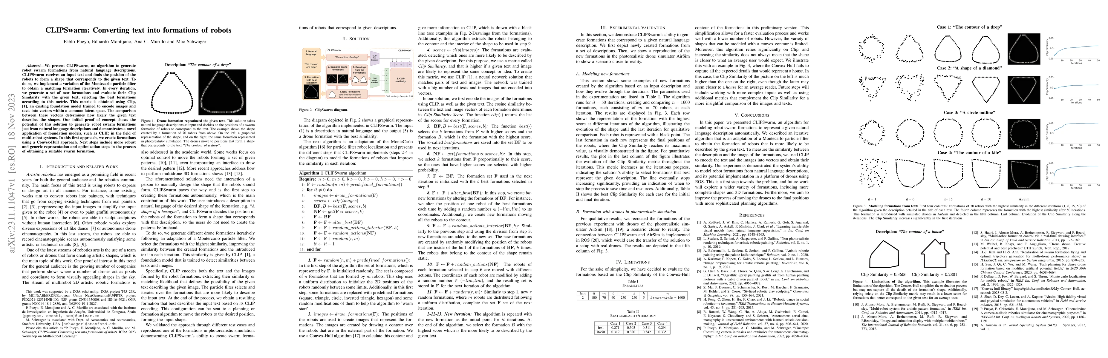 Thumbnail for CLIPSwarm: Converting text into formations of robots