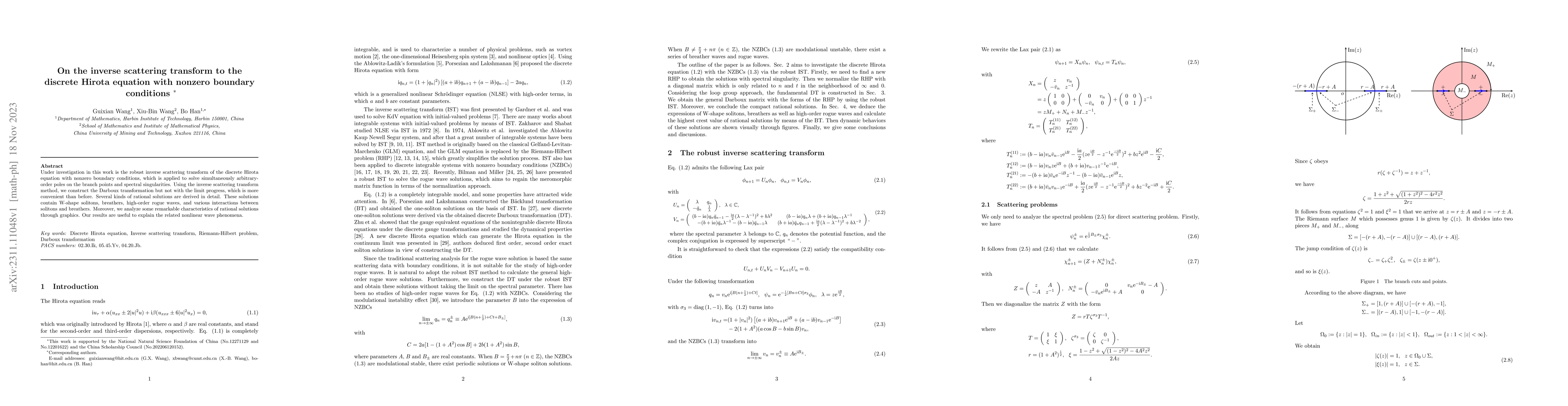 Thumbnail for On the inverse scattering transform to the discrete Hirota equation with
  nonzero boundary conditions
