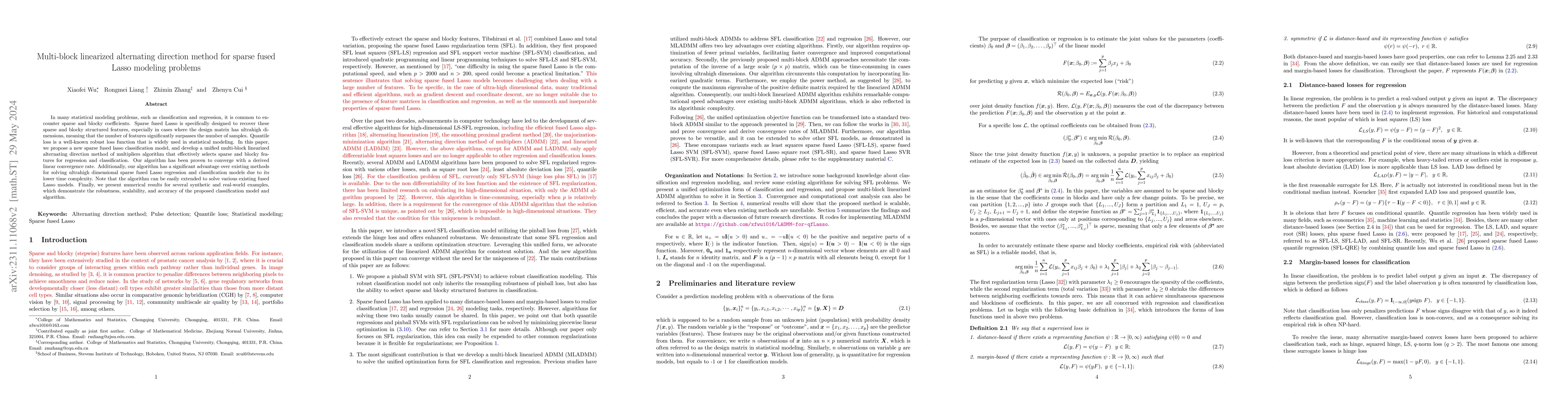 Thumbnail for Multi-block linearized alternating direction method for sparse fused
  Lasso modeling problems