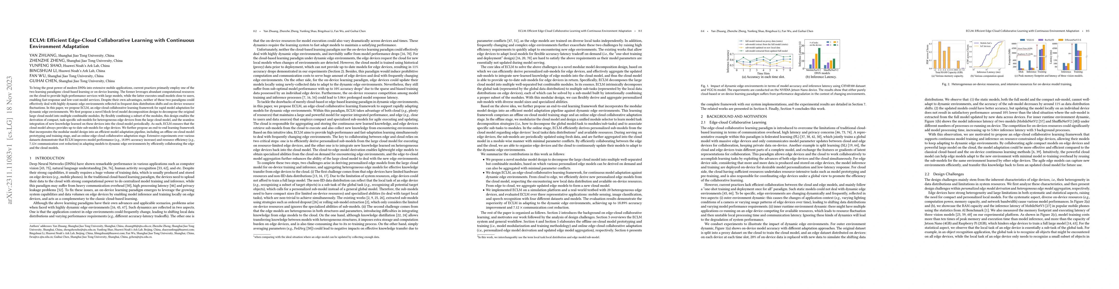 Thumbnail for ECLM: Efficient Edge-Cloud Collaborative Learning with Continuous
  Environment Adaptation