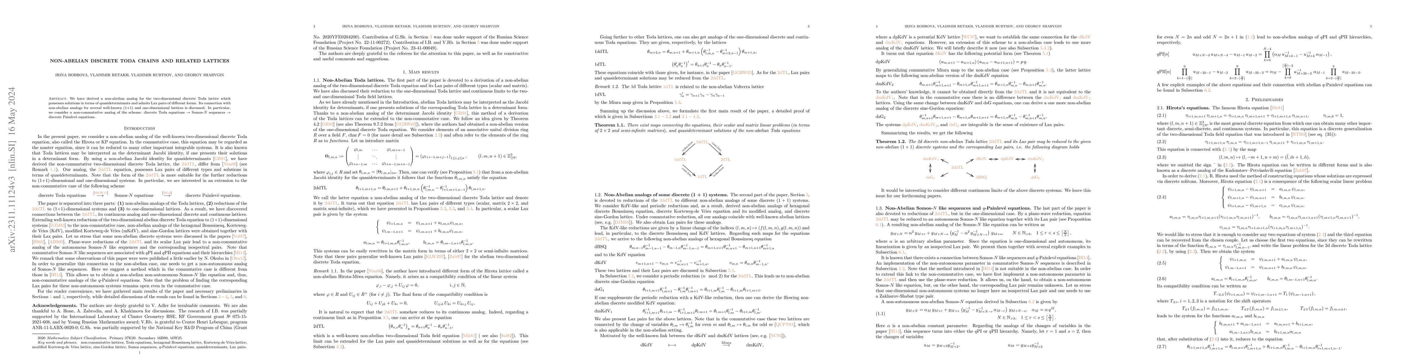 Thumbnail for Non-Abelian discrete Toda chains and related lattices