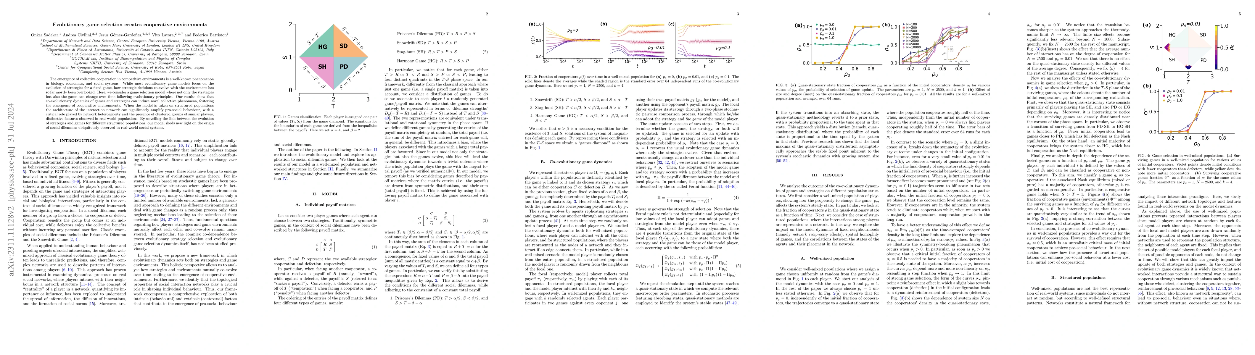 Thumbnail for Evolutionary game selection creates cooperative environments