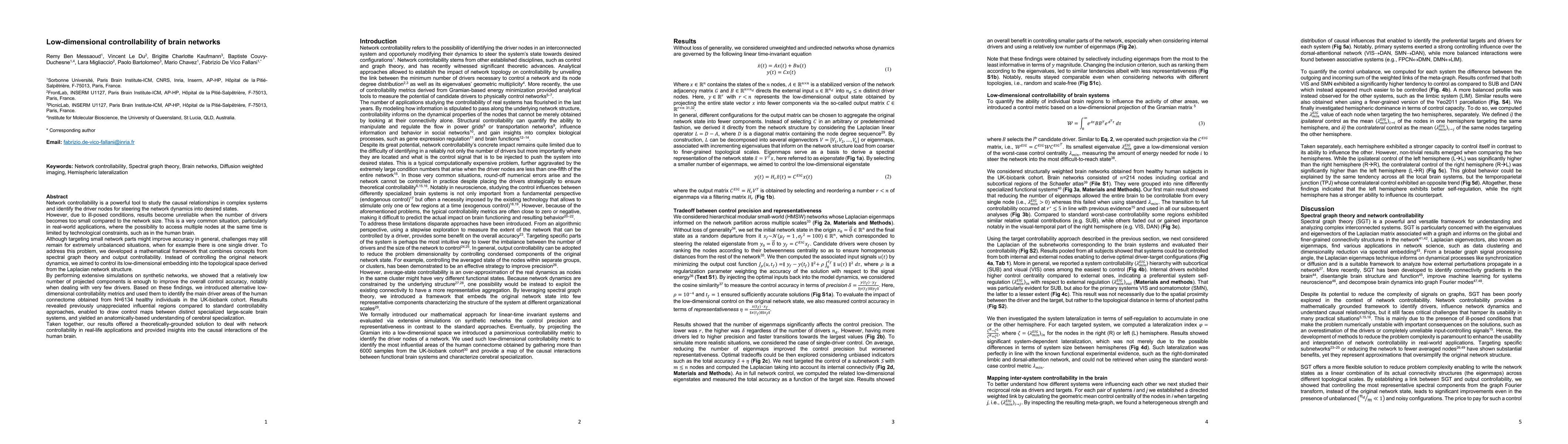 Thumbnail for Low-dimensional controllability of brain networks