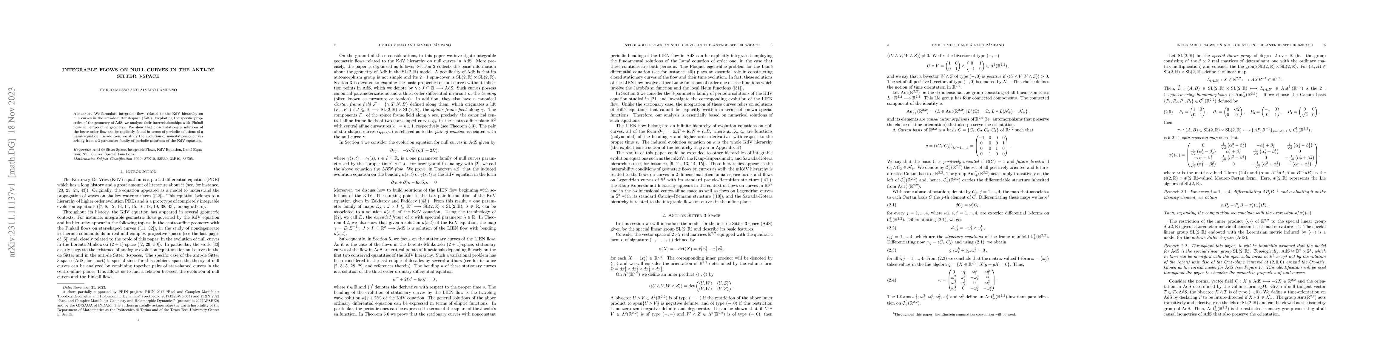 Thumbnail for Integrable Flows on Null Curves in the Anti-de Sitter 3-Space