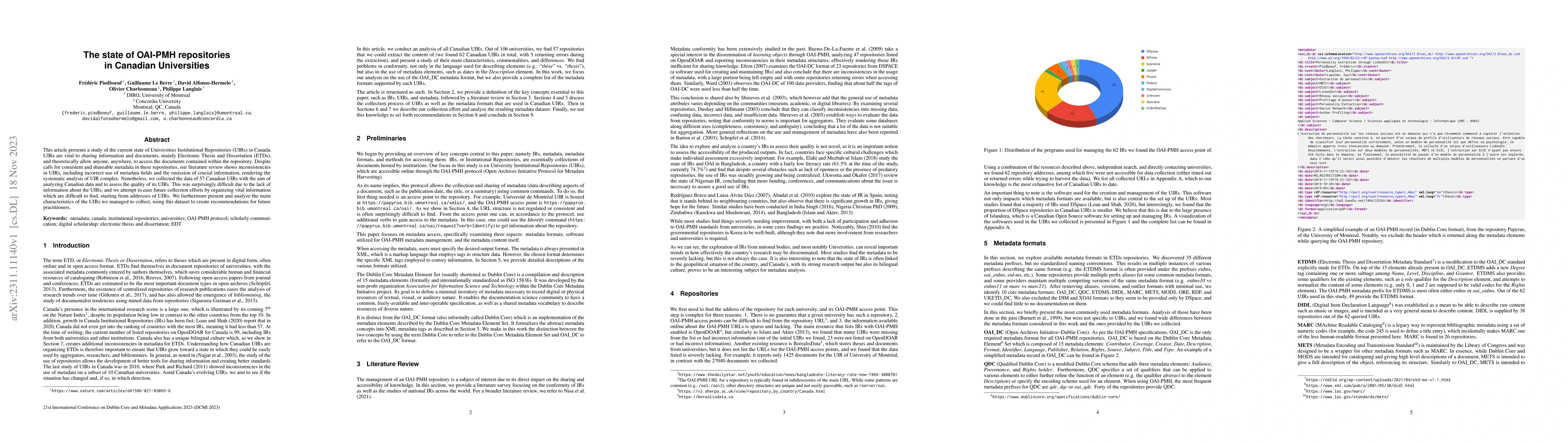 Thumbnail for The state of OAI-PMH repositories in Canadian Universities