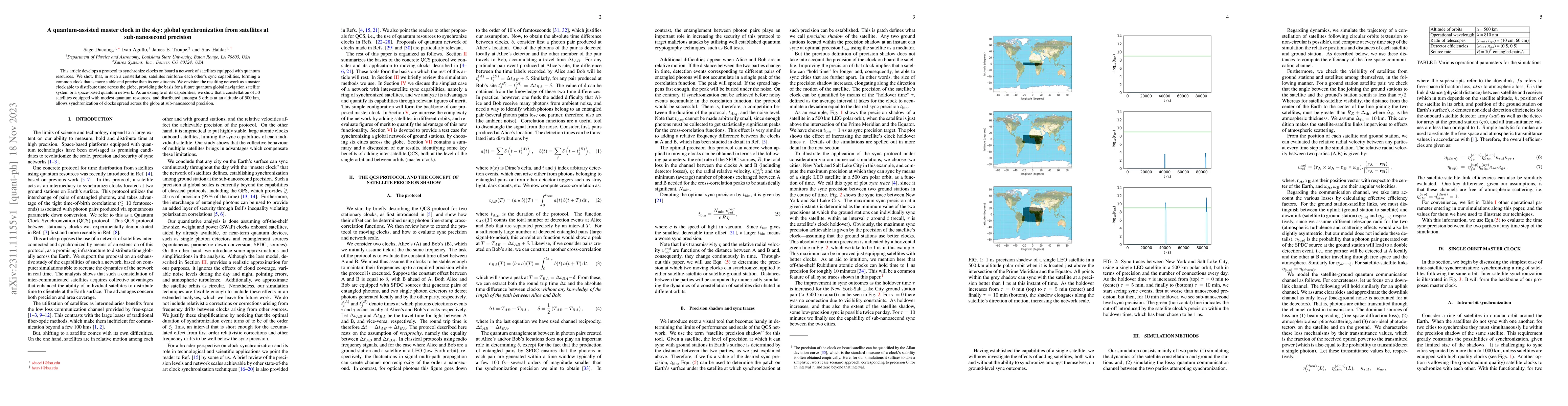 Thumbnail for A quantum-assisted master clock in the sky: global synchronization from
  satellites at sub-nanosecond precision