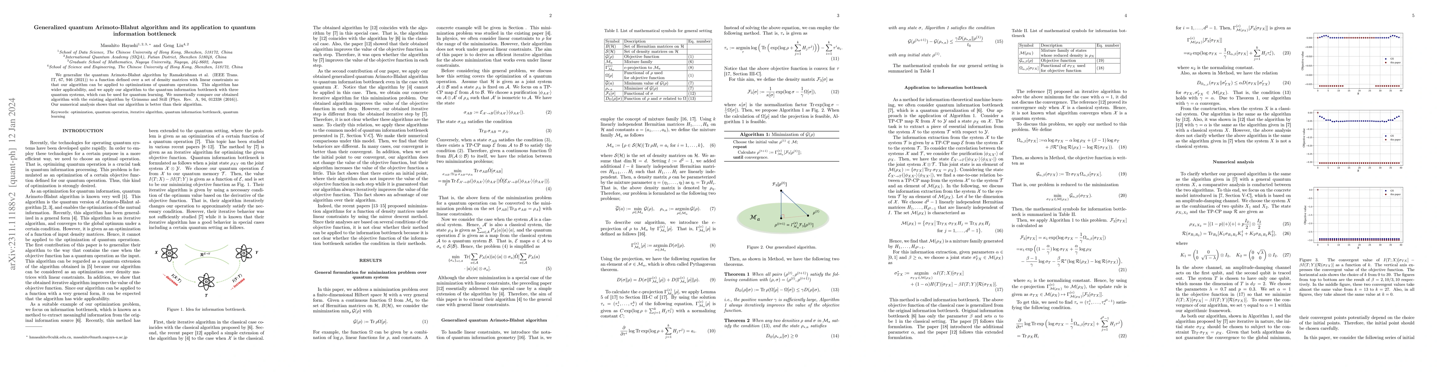 Thumbnail for Generalized quantum Arimoto-Blahut algorithm and its application to
  quantum information bottleneck
