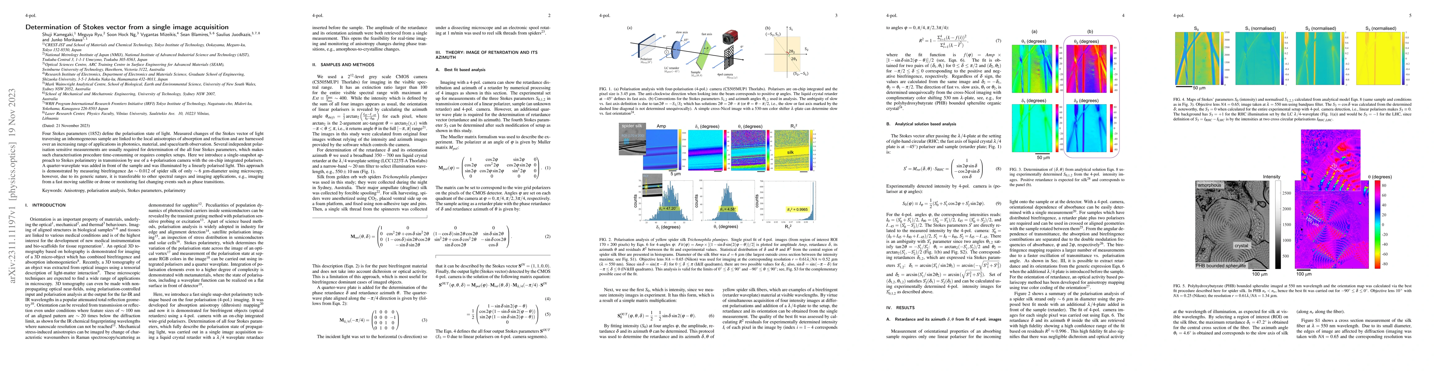 Thumbnail for Determination of Stokes vector from a single image acquisition