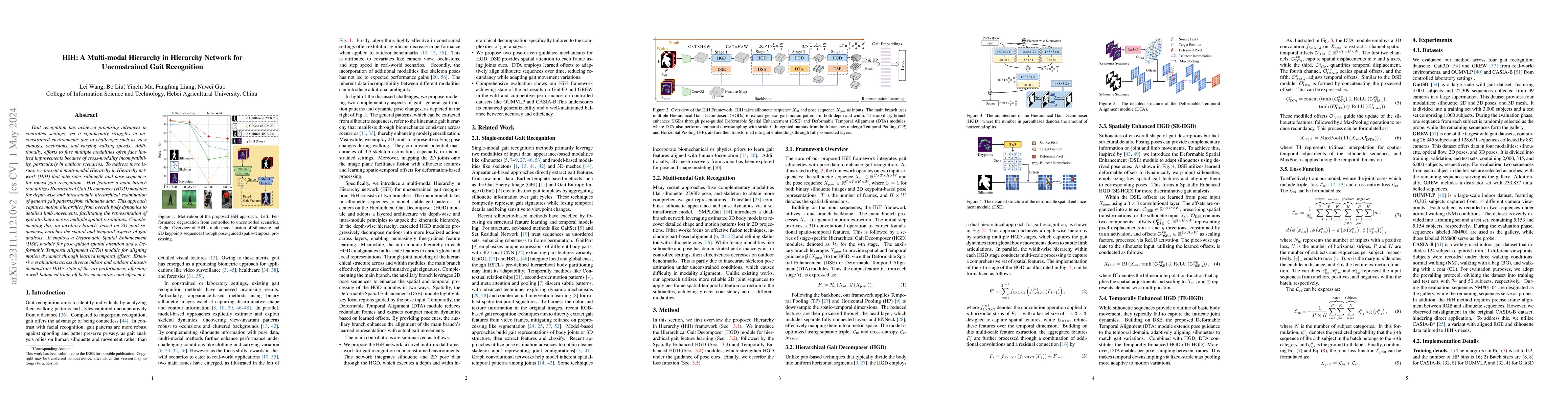 Thumbnail for HiH: A Multi-modal Hierarchy in Hierarchy Network for Unconstrained Gait
  Recognition