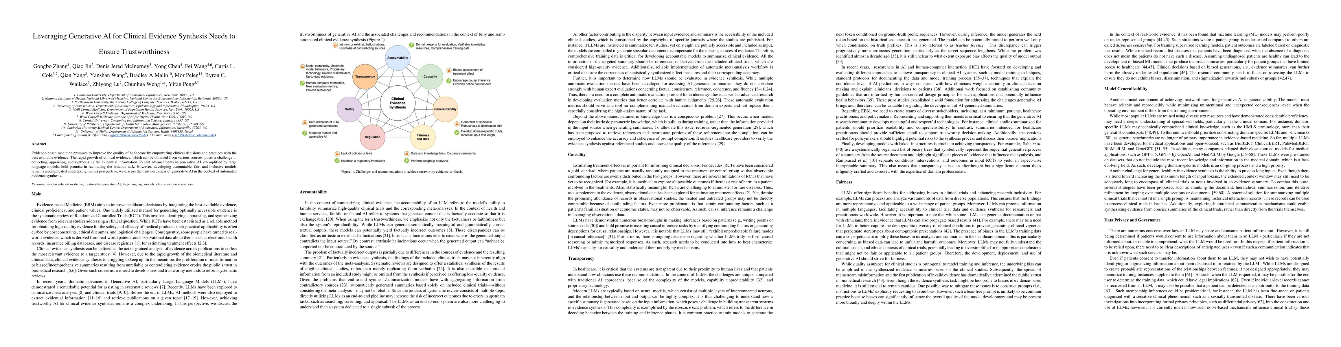 Thumbnail for Leveraging Generative AI for Clinical Evidence Summarization Needs to
  Ensure Trustworthiness