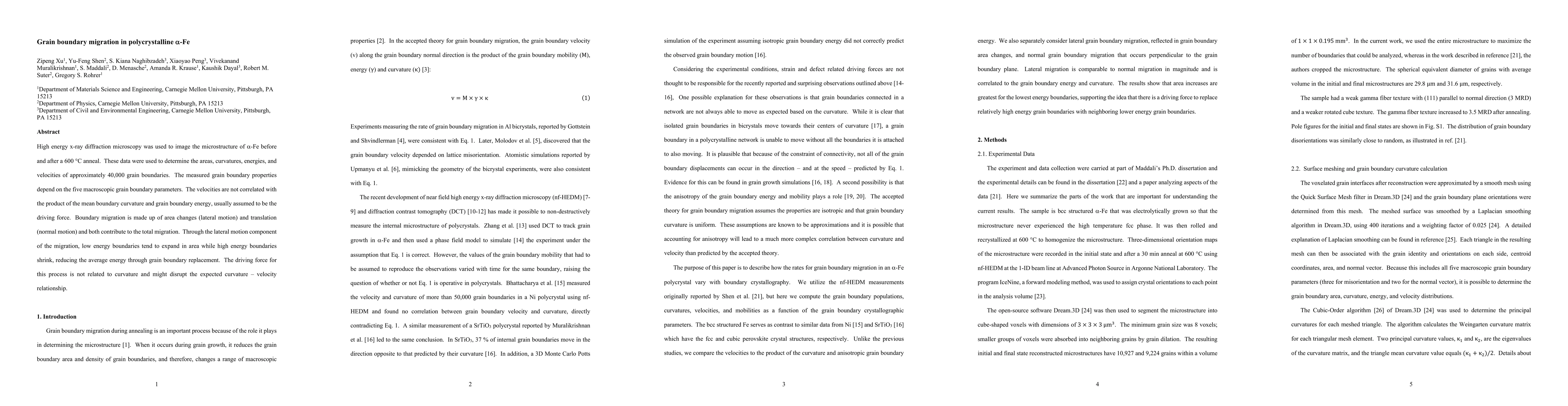 Thumbnail for Grain boundary migration in polycrystalline $\alpha$-Fe