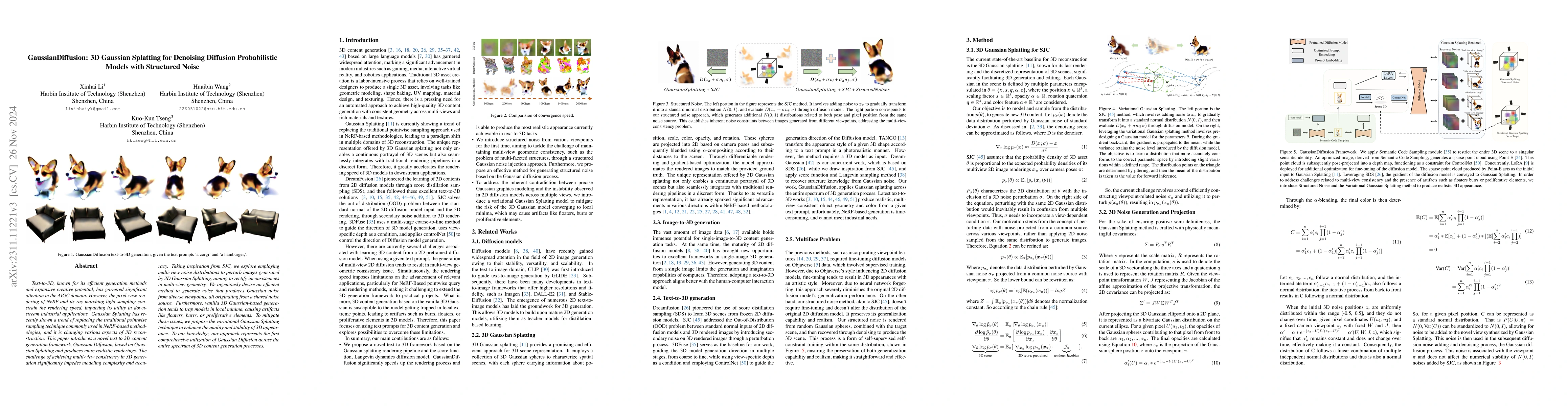 Thumbnail for GaussianDiffusion: 3D Gaussian Splatting for Denoising Diffusion
  Probabilistic Models with Structured Noise