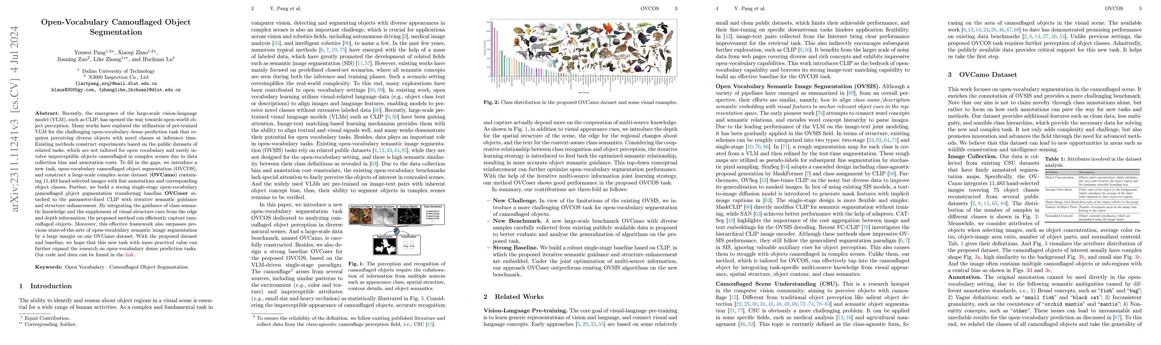 Thumbnail for Open-Vocabulary Camouflaged Object Segmentation