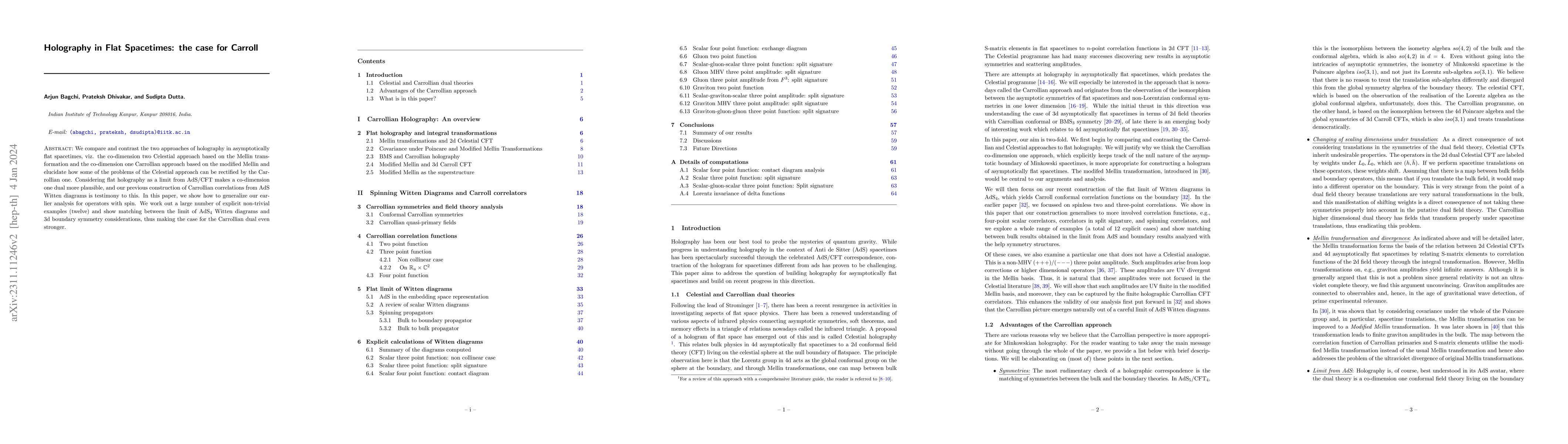 Thumbnail for Holography in Flat Spacetimes: the case for Carroll