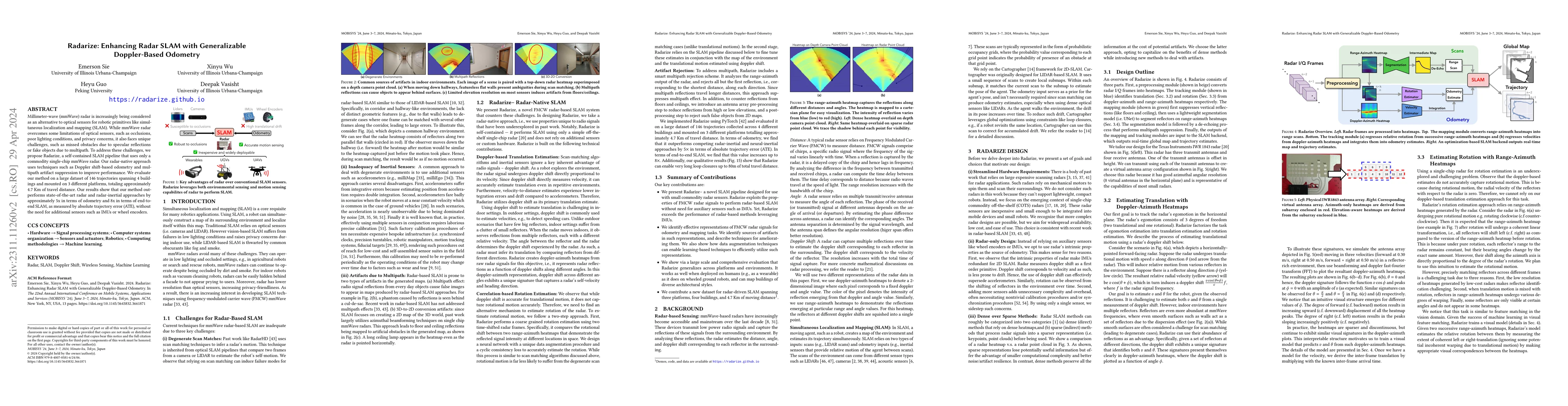 Thumbnail for Radarize: Enhancing Radar SLAM with Generalizable Doppler-Based Odometry