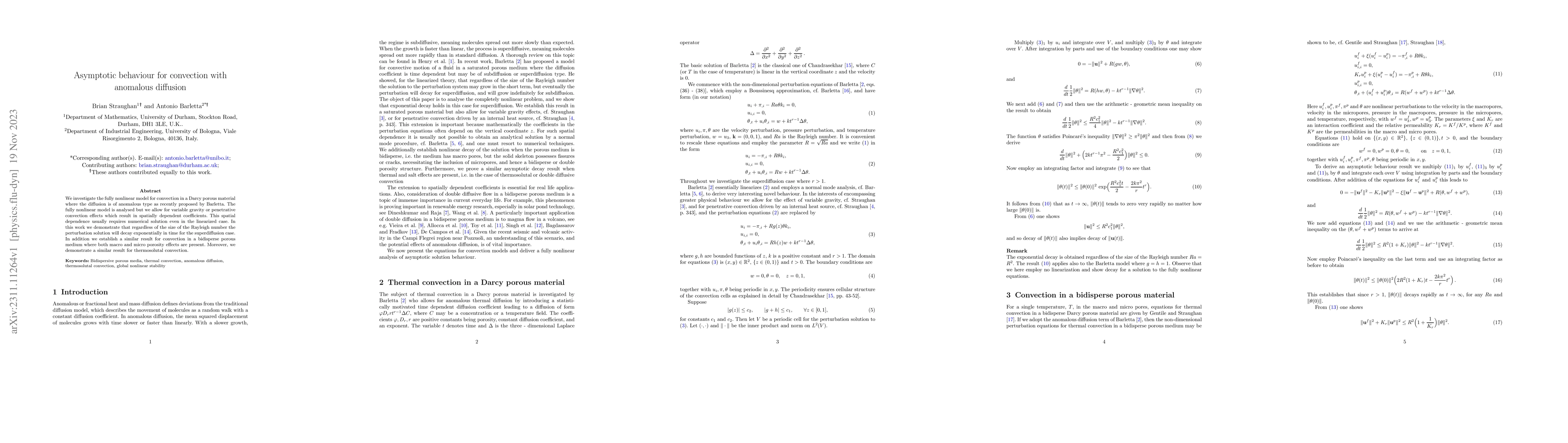 Thumbnail for Asymptotic behaviour for convection with anomalous diffusion