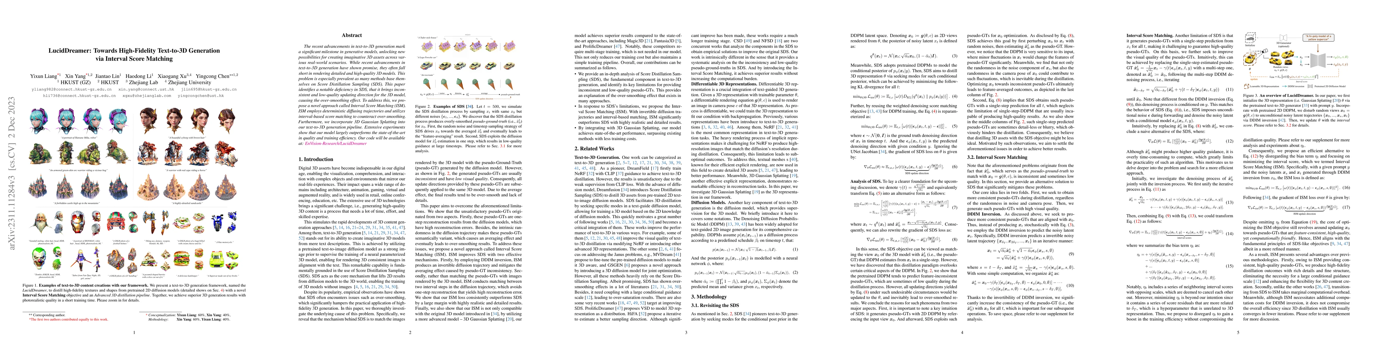Thumbnail for LucidDreamer: Towards High-Fidelity Text-to-3D Generation via Interval
  Score Matching