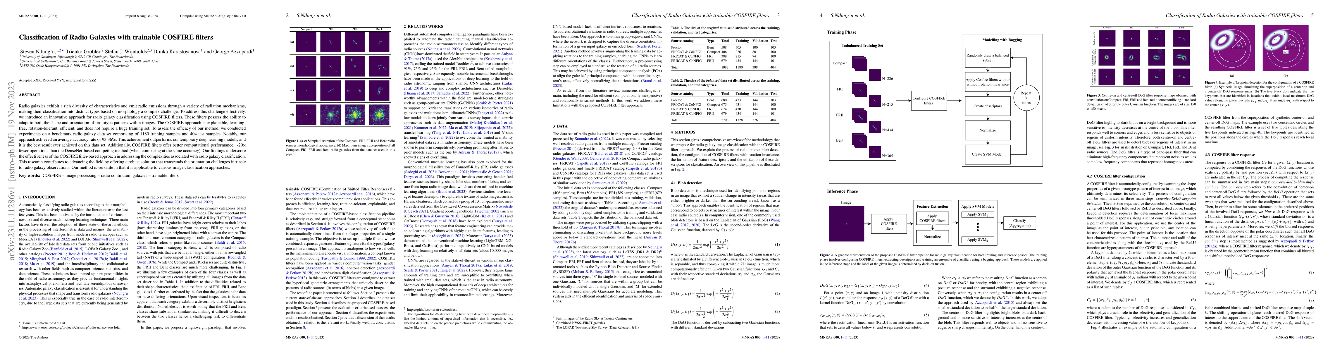 Thumbnail for Classification of Radio Galaxies with trainable COSFIRE filters
