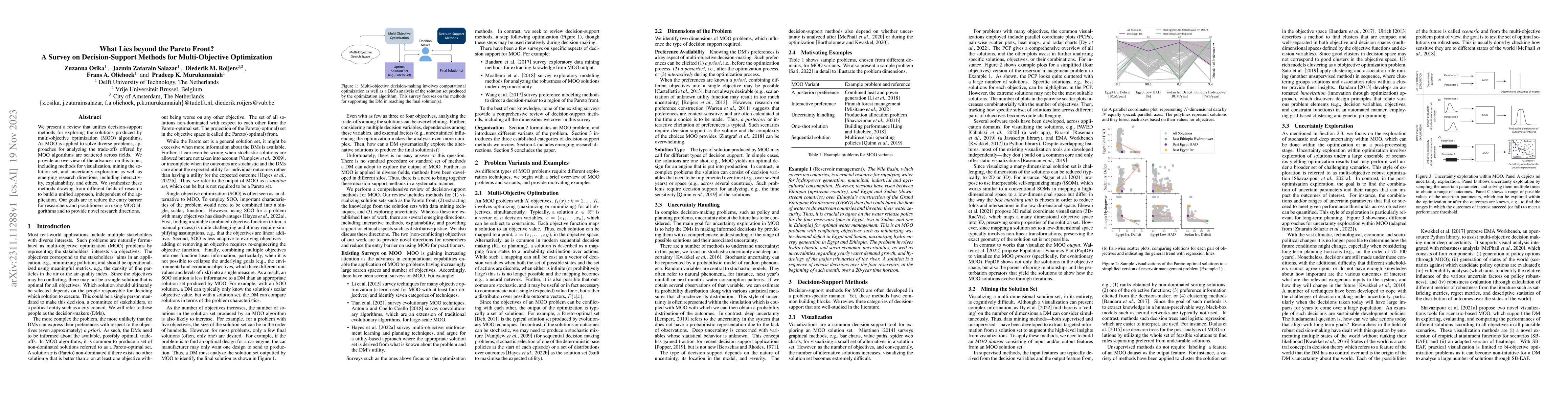 Thumbnail for What Lies beyond the Pareto Front? A Survey on Decision-Support Methods
  for Multi-Objective Optimization