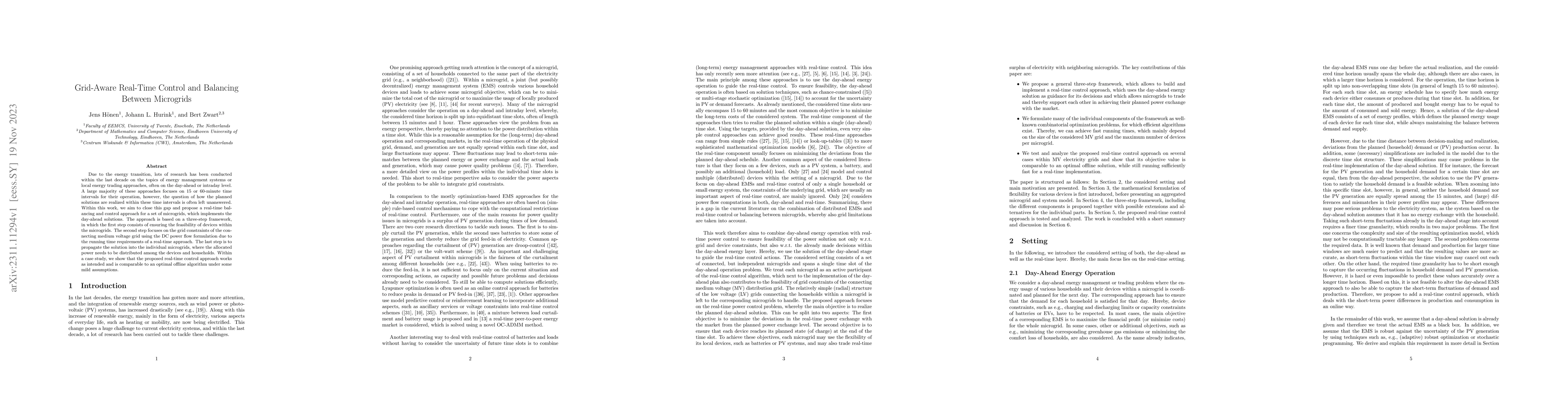 Thumbnail for Grid-Aware Real-Time Control and Balancing Between Microgrids