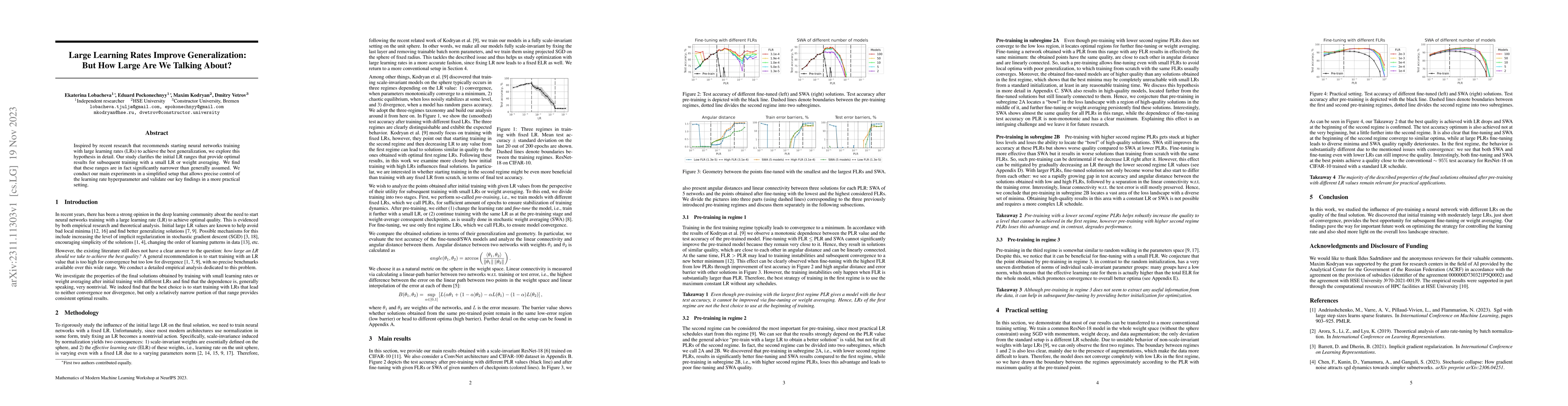 Thumbnail for Large Learning Rates Improve Generalization: But How Large Are We
  Talking About?