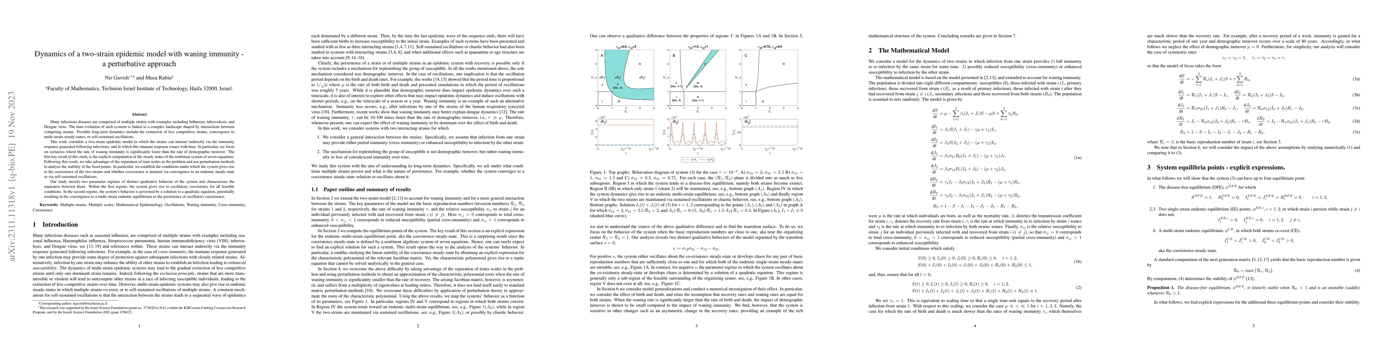 Thumbnail for Dynamics of a two-strain epidemic model with waning immunity -- a
  perturbative approach