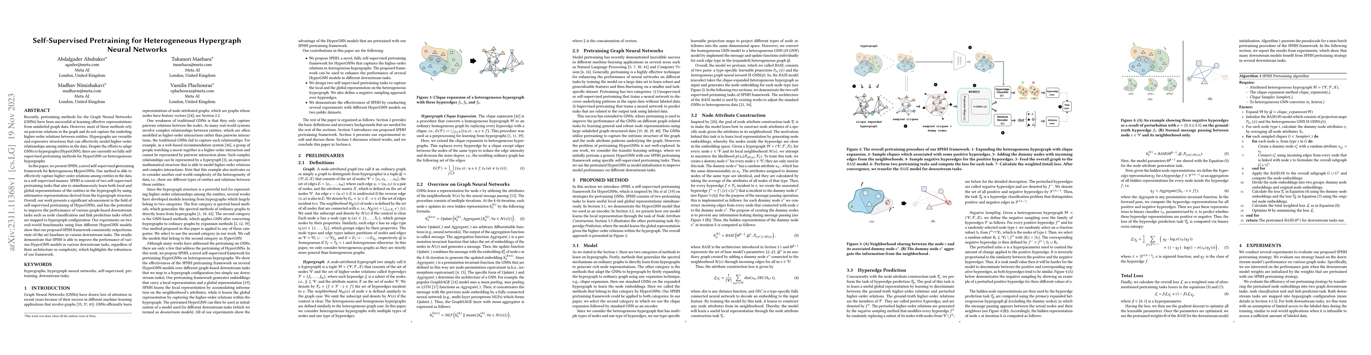 Thumbnail for Self-Supervised Pretraining for Heterogeneous Hypergraph Neural Networks