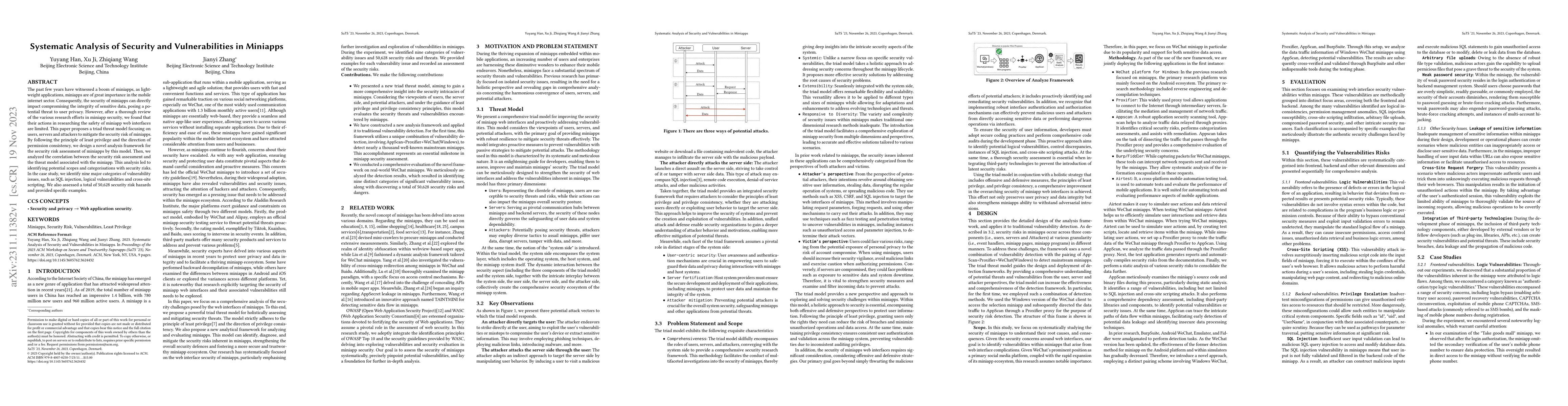 Thumbnail for Systematic Analysis of Security and Vulnerabilities in Miniapps