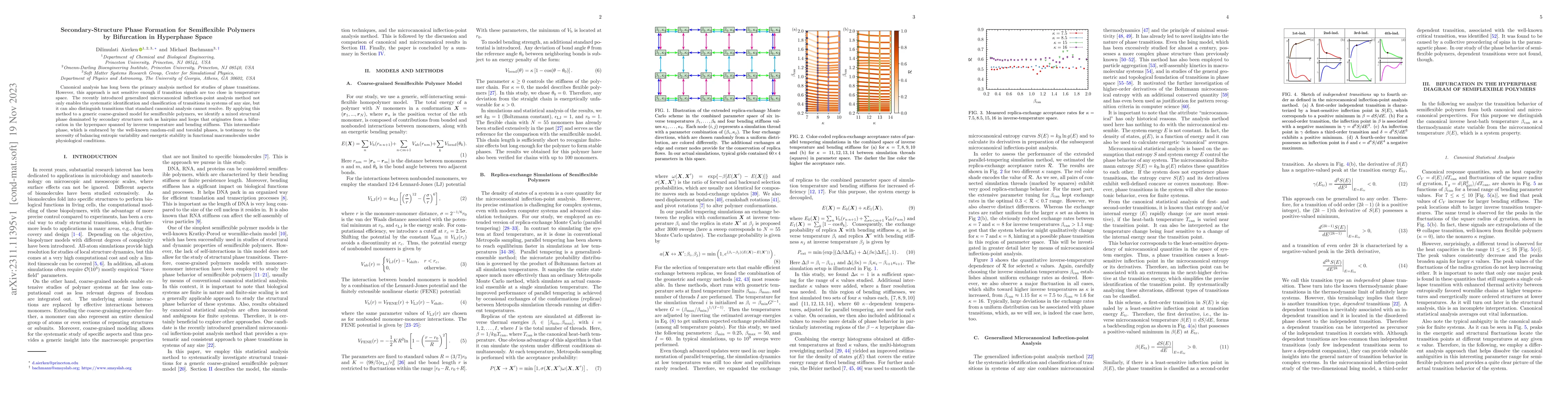 Thumbnail for Secondary-Structure Phase Formation for Semifelxible Polymers by
  Bifurcation in Hyperphase Space