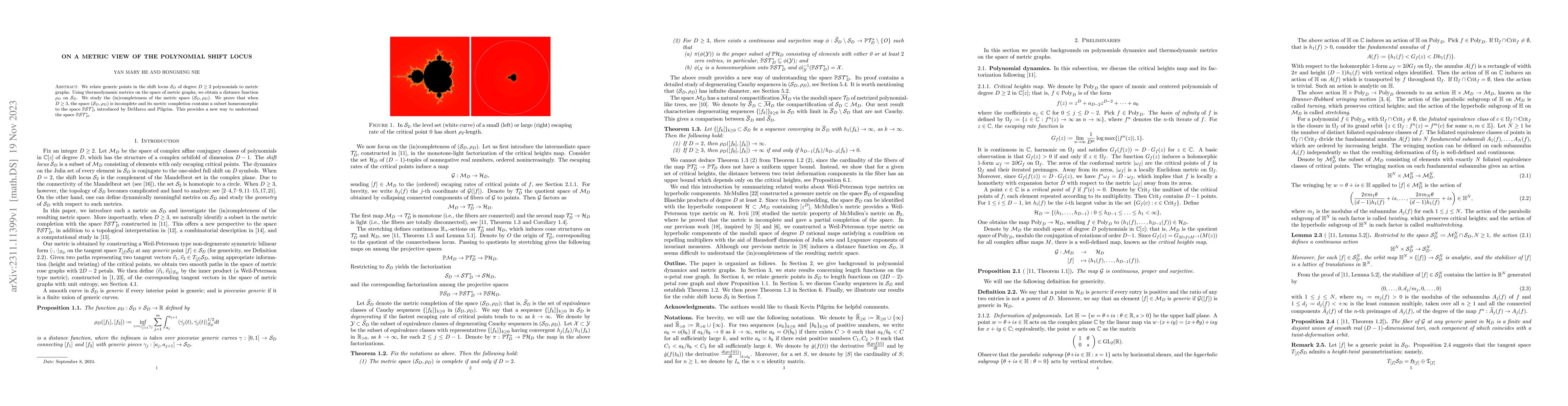 Thumbnail for On a metric view of the polynomial shift locus